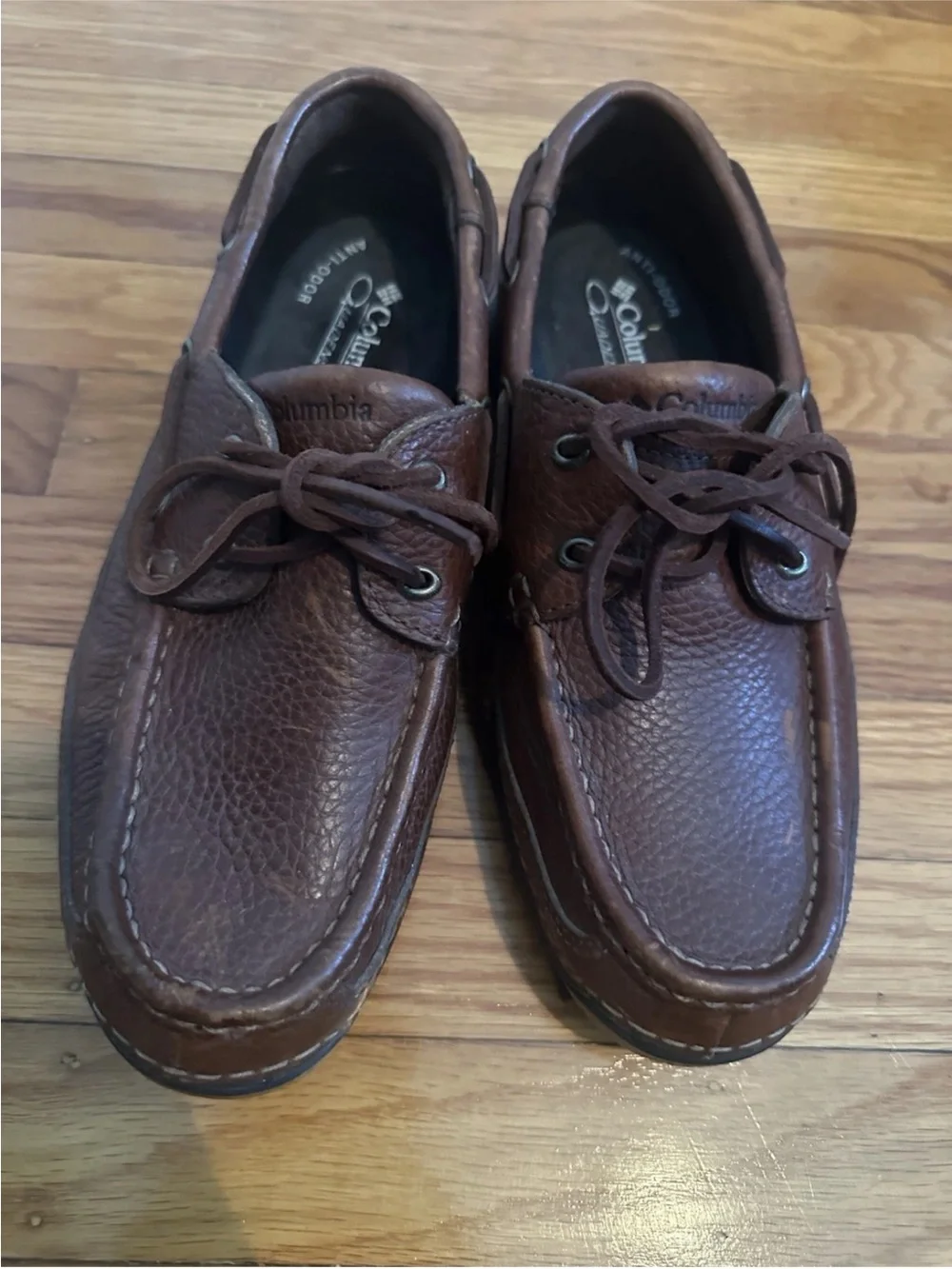 Columbia Mens Brown Leather Boat Shoes size 8